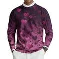 thumbnail image 2 of QHRMKOG Valentines Sweater Men Romantic Heart Print Pullover Relaxed Fit Long Sleeve Crew Neck Sweater Winter Trendy Top Pink M, 2 of 6