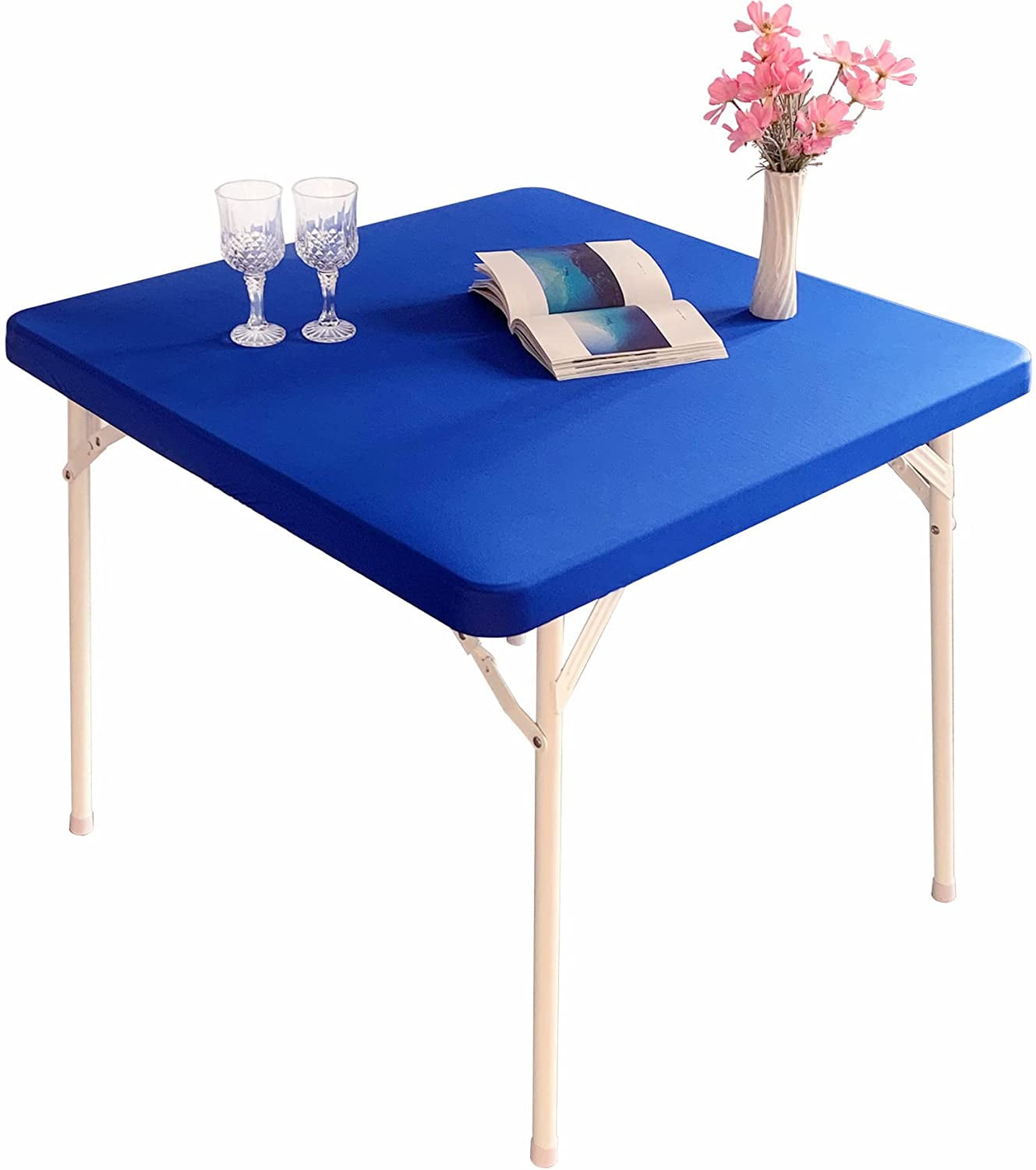 Cocktail Elastic Square Tablecloth Fitted Spandex Stretch Square Table