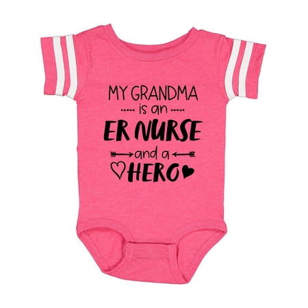 

Inktastic My Grandma is an ER Nurse and a Hero Gift Baby Boy or Baby Girl Bodysuit