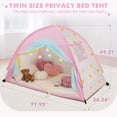 thumbnail image 5 of 1 Size Bed Tent with Star Lights, Blackout with 2 Windows, Portable Bunk Bed Tent for and , Rainbow, 5 of 6