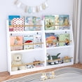 thumbnail image 4 of Miniyam 3-Tier Wooden Bookshelf with Toy Storage for Kid, White, 4 of 7