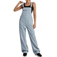 thumbnail image 2 of Tqcoqu Womens Wide Leg Jumpsuits Adjustable Strap Casual Loose Fit with Pockets,Light Blue,Women's S-XXL, 2 of 9
