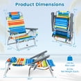 thumbnail image 3 of Costway 2PCS Beach Chairs with 5-Position Backrest & Padded Headrest, Cup Holder & Ice Bag Rainbow Strip, 3 of 9