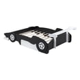 thumbnail image 6 of DeeHome Full Size Race Car-Shaped Platform Bed with Wheels,Black, 6 of 9