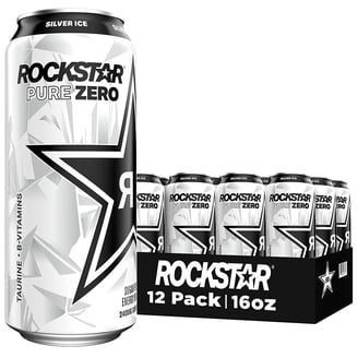 Rockstar Pure Zero Energy Drink, Silver Ice, 0 Sugar, with
