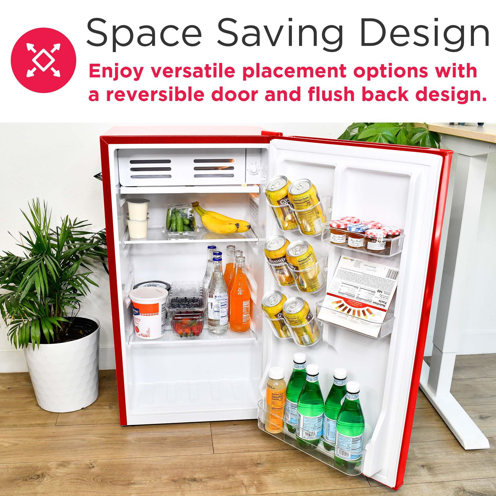 Frigidaire 3.2 Cu. Ft. Retro Compact Refrigerator with Side Bottle Opener EFR376, Red