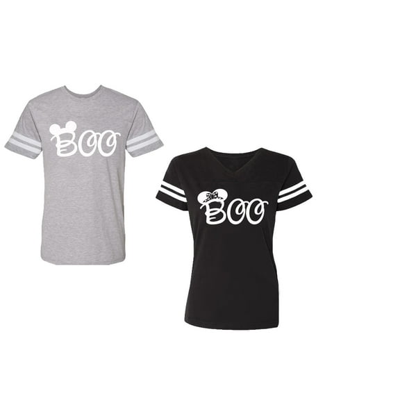 Halloween Boo Matching Cotton Jerseys (Heather / Black) (S / S)