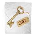 thumbnail image 1 of JSDART Flannel Throw Blanket Accessibility Golden Key Year Tag White 3D Rendering Celebrate Soft for Bed Sofa and Couch 50x60 Inches, 1 of 1