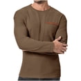 thumbnail image 2 of Zedker Mens Thermal Waffle Shirt Lightweight Round Neck Long Sleeve Tops Casual Slim Fit Athletic Sport Blouses with Pocket, 2 of 9