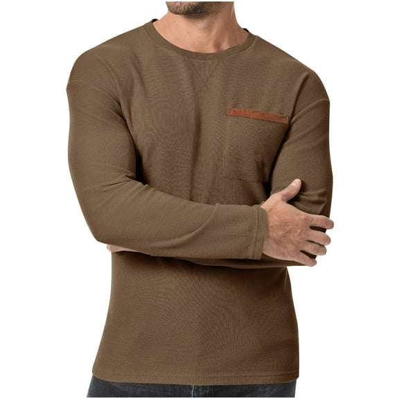 Mens Shirts Men's Pullover Sweatshirt Color Block Long Sleeve Shirt 100% Cotton Sweatshirts for Men Loose Sweatshirts for Men