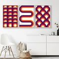 thumbnail image 1 of PixonSign Framed Wall Art Print Set Abstract Mid-Century Red & Blue Ring Variety Geometric Shapes Illustrations Modern Art Chic Colorful Warm Boho Decor for Living Room, Bedroom - 24"x36"x3 White, 1 of 5