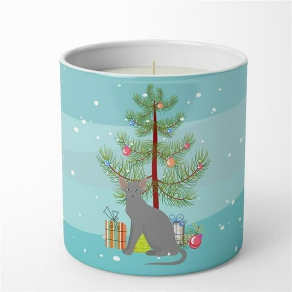 Oriental Shorthair Cat Merry Christmas 10 oz Decorative Soy Candle 3.25 in x 3.75 in
