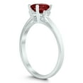thumbnail image 2 of SZUL Women's Emerald Cut 6X4MM Garnet and Diamond Three Stone Ring in 10K White Gold, 2 of 4