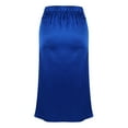 thumbnail image 6 of Elvqul Silk Skirts for Women Ladies Satin Plain Blue Midi Skirts, 6 of 6