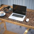 thumbnail image 3 of Long Mouse Pads for Desk,Brown and Black Leopard Print Desk Mats on Top Of Desks, Desk Mouse Pad Extra Large with 3mm Non-Slip Base and Stitched Edge for Gaming,Office,Work,Home 35.4"x15.7", 3 of 6