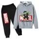 thumbnail image 3 of Sudadera con capucha y pantalones de Hulk de Los Vengadores de Marvel para niños, 2 piezas, trajes de primavera y otoño, ropa para niño y niña, sudadera con estampado de dibujos animados, conjuntos de, 3 of 5