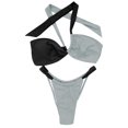 thumbnail image 1 of Swimsuits Women Color Blocking Three-Point Spaghetti Strap Bikinis Black Bathing Suits for Women M, 1 of 8