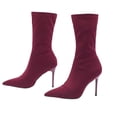 thumbnail image 6 of Dakaela Women's Ankle Boots Stiletto High Heels Sock Booties Sexy Pointed Toe Mid Calf Dress Pumps, 6 of 8