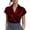 Wine(Womens T Shirts), variant on Womens Satin V-Neck Wrap Blouses Short Sleeve Formal Pullover Tunic Tops for Business Party Wear,Wine,Size 2XL