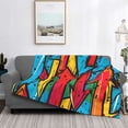 thumbnail image 2 of Balery Colorful Arrow Graffiti Pattern Manta de Franela con Dibujo, Lujo Ultra Suave y Cálido, Antipelusa y Resistente a las Arrugas para Cama, Sofá, Camping -80"x60", 2 of 6