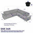 thumbnail image 2 of 110" Oversized L Shaped Sofa with Charging Ports and Cup-holders, Modern 5 Seat Corduroy Cloud Couch with Armrest Storage and Deep Seat for Living Room, Dark Grey, 2 of 7