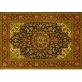 thumbnail image 1 of Ahgly Company Machine Washable Indoor Rectangle Medallion Yellow Traditional Area Rugs, 2' x 5', 1 of 4