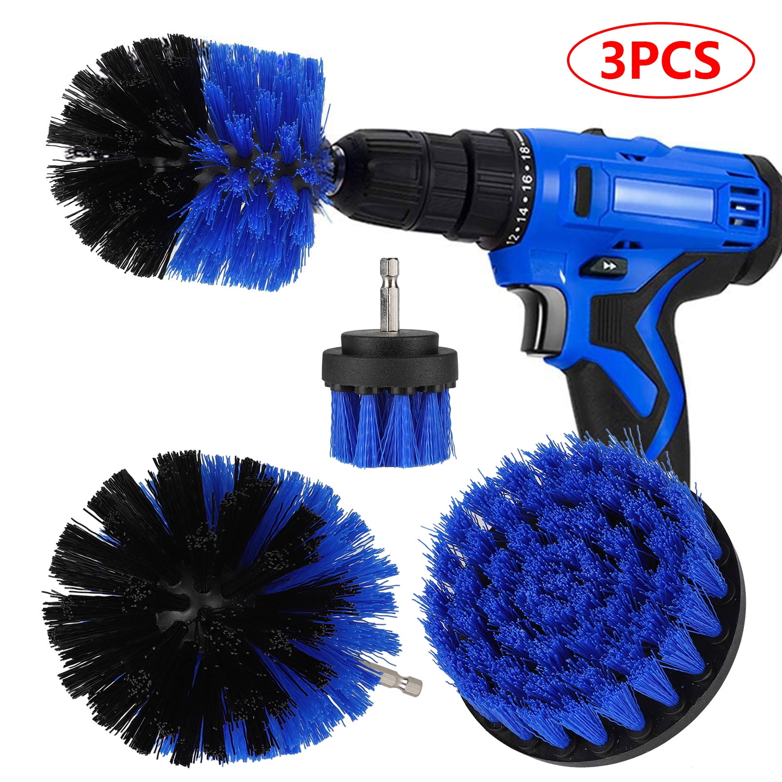 3Pcs/Set Power Scrubber Cleaning Drill Brush Tile Grout Tools Tub Cleaner B  NEW 