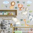 thumbnail image 5 of 1 pieza de calcomanía de pared de animales de la selva Safari elefante jirafa León pegatina de pared hojas tropicales arte de pared Floral pegatina para habitación de niños decoración de pared del do JAMW Sencillez, 5 of 5