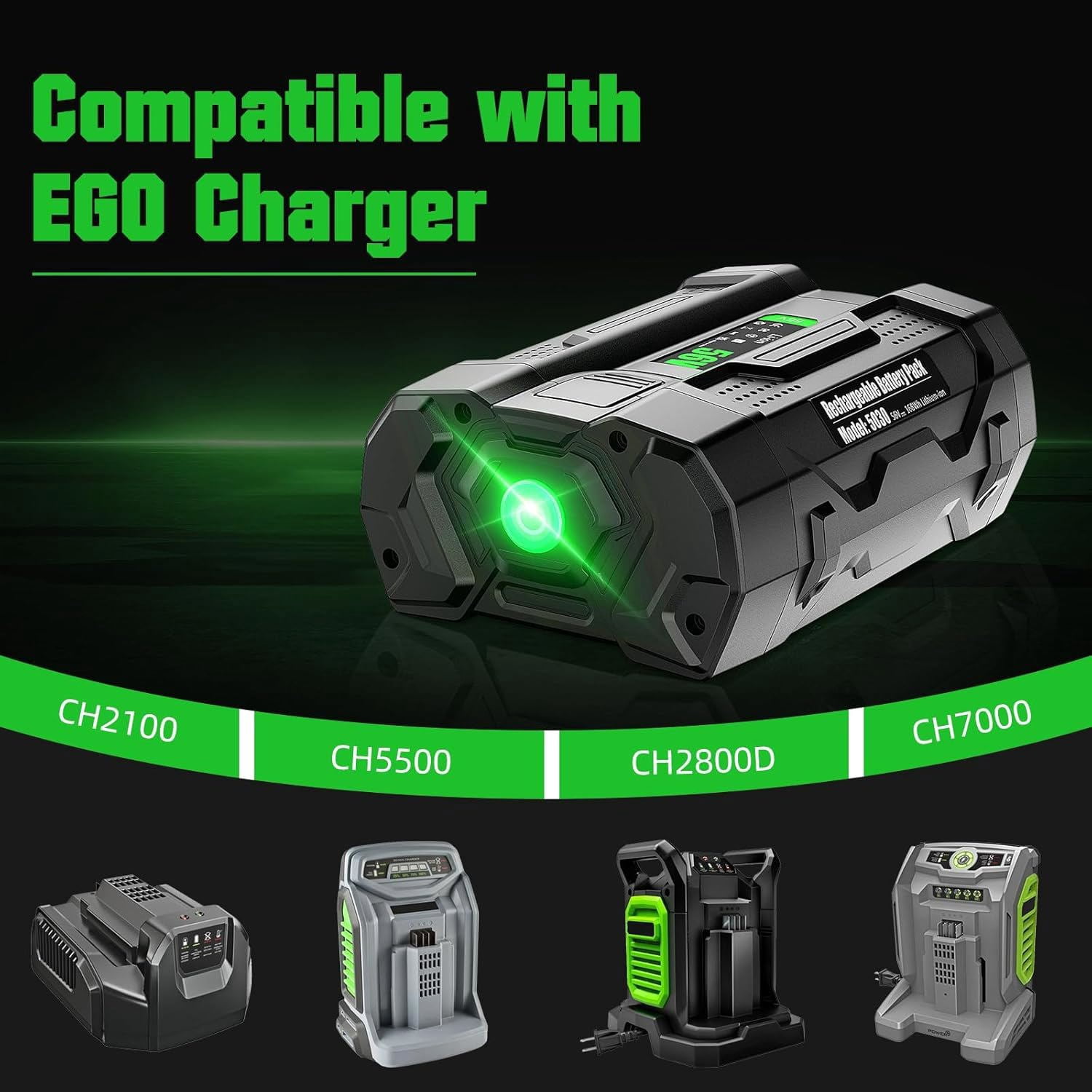 56V 3.0Ah Replacement for EGO 56V Battery BA2800T BA2800 BA4200 BA1400 56-Volt EGO Power+ Cordless Tools