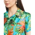 thumbnail image 3 of Stylore Womens Hawaiian Shirt Short Sleeve Blouse Tropical Turquoise XS, 3 of 8
