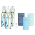thumbnail image 1 of Biberón de Vidrio Dr. Brown's con Funda de Silicona Glow Blue Mint 8 Onzas Pack Variedad, 1 of 13