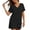 Black, variant on Womens Swimsuit Cover Up Short Sleeve V Neck Bathing Suit Civerup Summer Casual Beach Dresses Plus Size Fashion