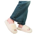 thumbnail image 6 of XUNKUSGA Women's Fuzzy Slippers with Memory Foam Classic Solid Color Open Toe House Slippers Cozy Plush Non-Slip Slippers for Women Winter Warm Shoes White 5.5, 6 of 6