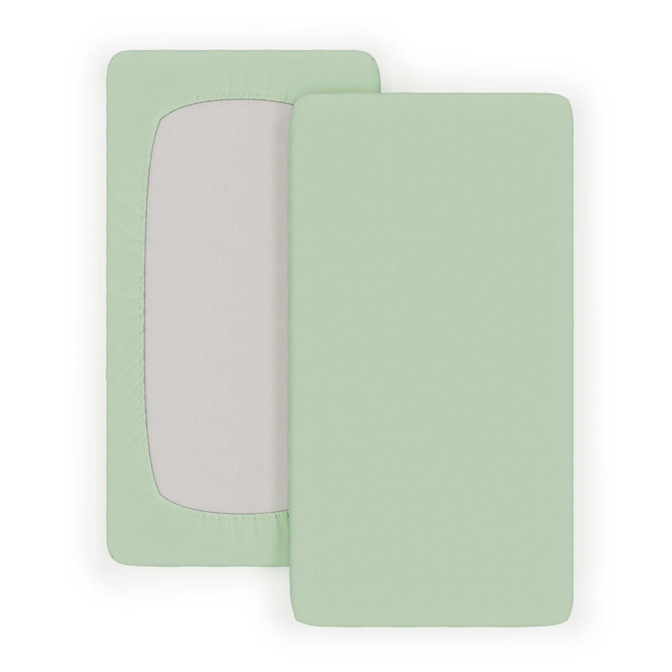 Foundations SafeFit Full-Size Crib Sheets, 100% Cotton, Heavy-Duty Elastic, 6-Pack, Mint