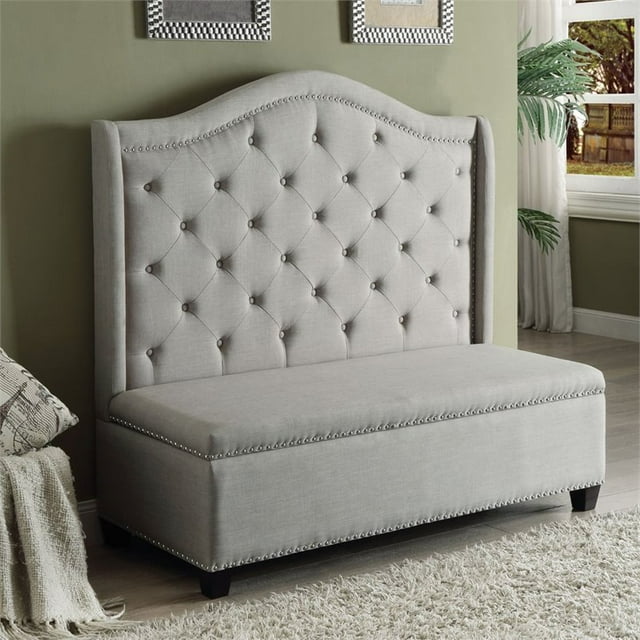 ACME Furniture Canapé de Rangement en Tissu Beige et Espresso