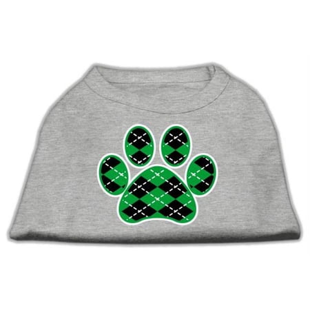 Argyle Paw Green Screen Print Shirt Grey Lg - 14