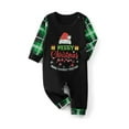 thumbnail image 2 of Argulvti Family Matching Christmas Pajama Set, Letter Print Long Sleeve Tops Plaid Elastic Waist Pants, 2 of 7