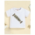 thumbnail image 4 of 2 Pieces Toddler Boys Suit Set Skateboard/ Letter Print Round Neck Short Sleeve Tops Shorts Summer Outfits, 4 of 9