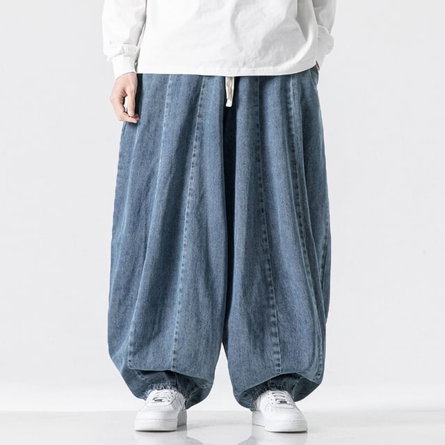 Pantalones largos, pantalones casuales para hombre, pantalones holgados y de pierna ancha, pantalones vaqueros, pantalones casuales, pantalones de pierna recta para hombre