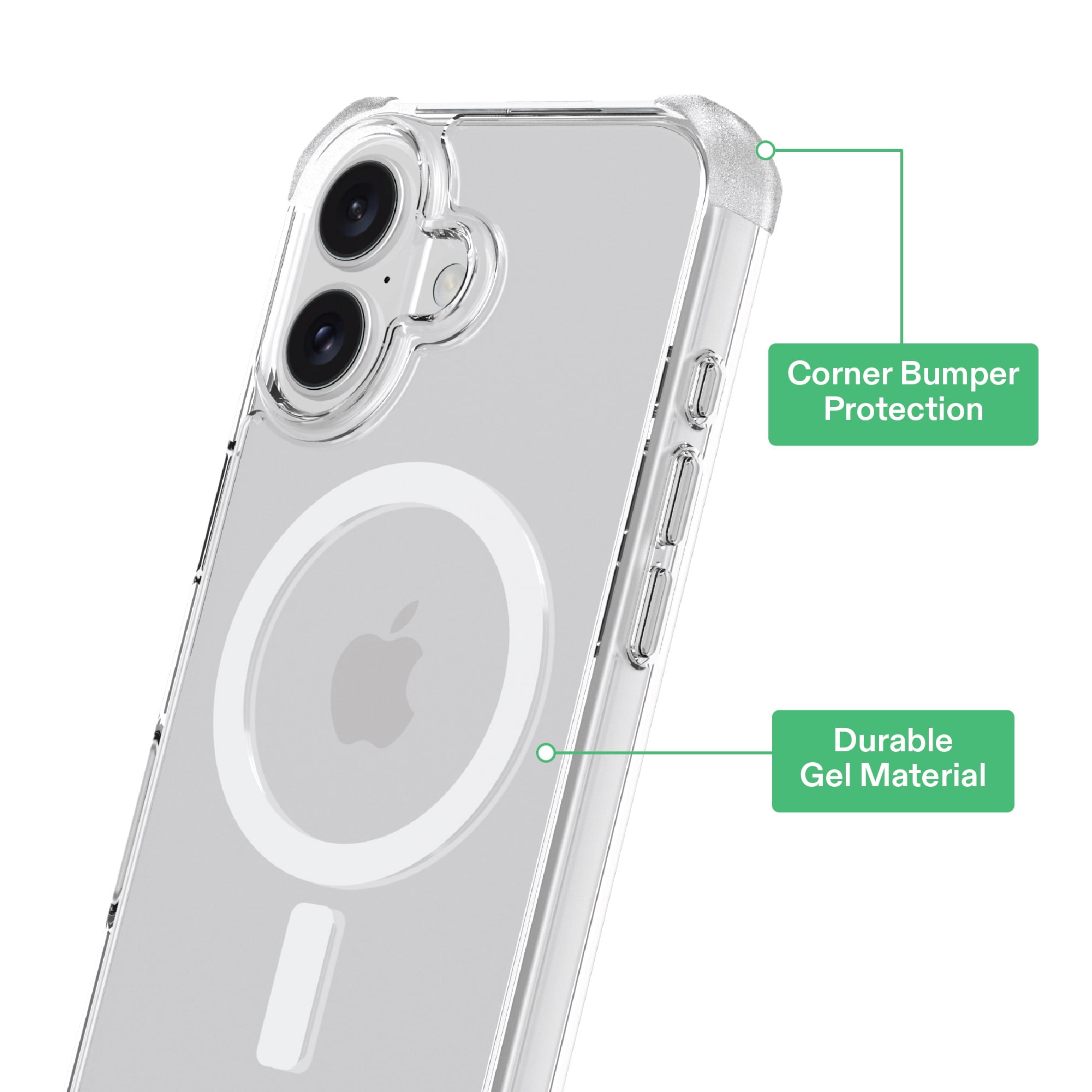 onn MagSafe Compatible Phone Case for iPhone 17 Clear