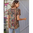 thumbnail image 4 of Top tipo túnica Zeagoo Dressy con estampado floral de manga corta para mujer, 4 of 5