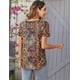 thumbnail image 4 of Top tipo túnica Zeagoo Dressy con estampado floral de manga corta para mujer, 4 of 5