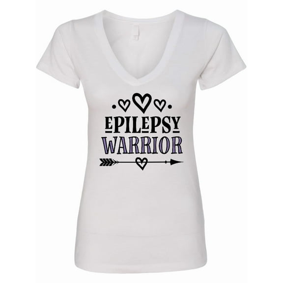 Inktastic Epilepsy Warrior Awareness Support Women's V-Neck T-Shirt