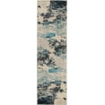 thumbnail image 3 of Nourison Celestial Abstract Ivory/Teal Blue 2'2" x 7'6" Area Rug, (2x8), 3 of 8