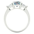 thumbnail image 4 of 2.82 ct Emerald Cut Blue Moissanite 3 Stone 14K White Gold Womens Engagement Ring, 4 of 5