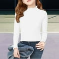 thumbnail image 2 of XXWXYD Girl’s Basic Long Sleeve Mock Neck Top, Solid Color Casual Plus Size Shirts, Slim Fit Half Turtleneck Blouse, 2 of 6
