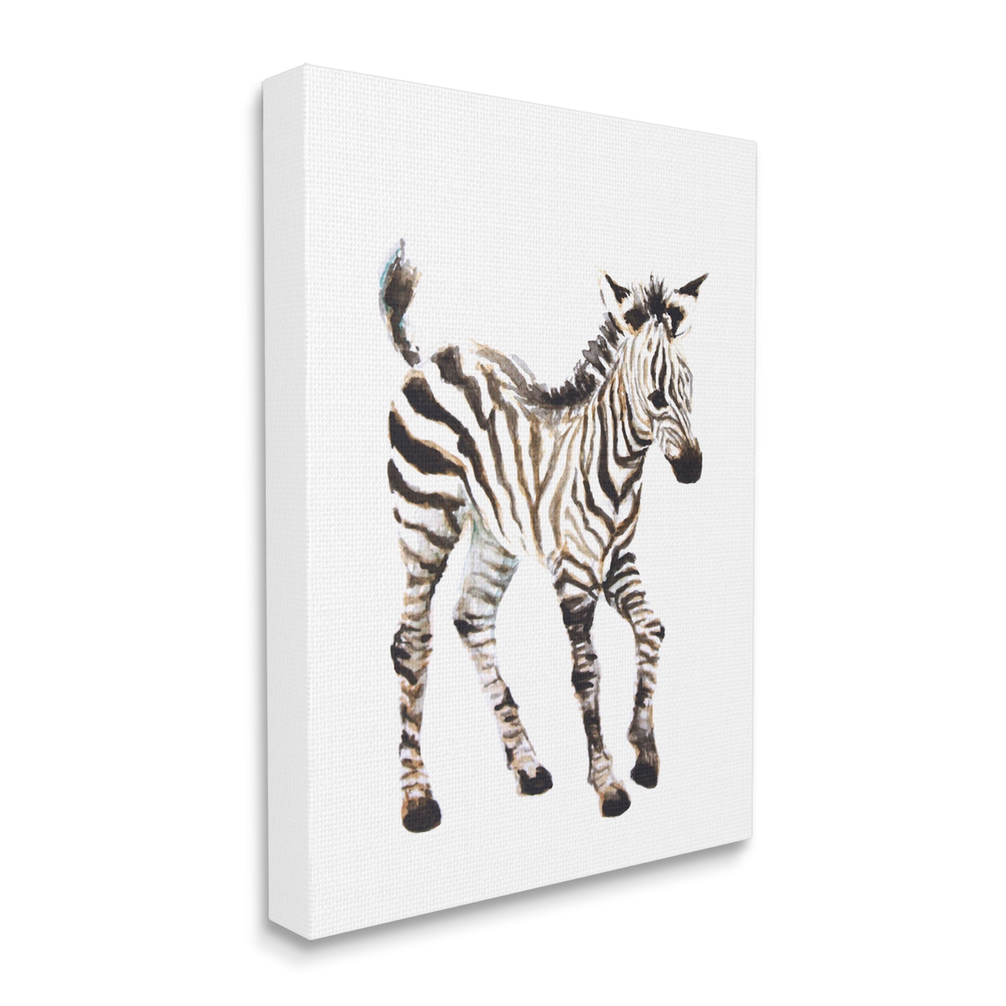 Stupell Industries Zebra Baby Watercolor Painting Safari Animal Children's Nursery, 16 x 20,Design by Fox Hollow Studios