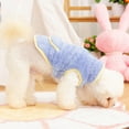 thumbnail image 3 of Reversible Plush Dog Clothes Pullover 2-legged Comfortable to Wear with Traction Ring Soft Warm Pet Winter Clothes-Blue,XL, 3 of 8