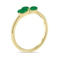thumbnail image 4 of SZUL Women's Emerald Pear Shape Three Stone Ring in 10K Yellow Gold, 4 of 6