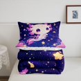 thumbnail image 5 of Manfei Aquatic Axolotl Queen Comforter Set,Watercolor Animals Pattern Comforter Sets Queen,Colorful Stars Reversible,3 Pieces,1 Comforter and 2 Pillowcases, 5 of 7